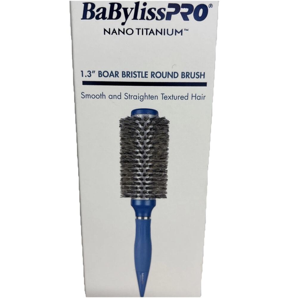 NEW~BABYLISS PRO nano titanium ~1.3" BOAR BRISTLE ROUND BRUSH" *OPEN BOX* - Picture 3 of 4